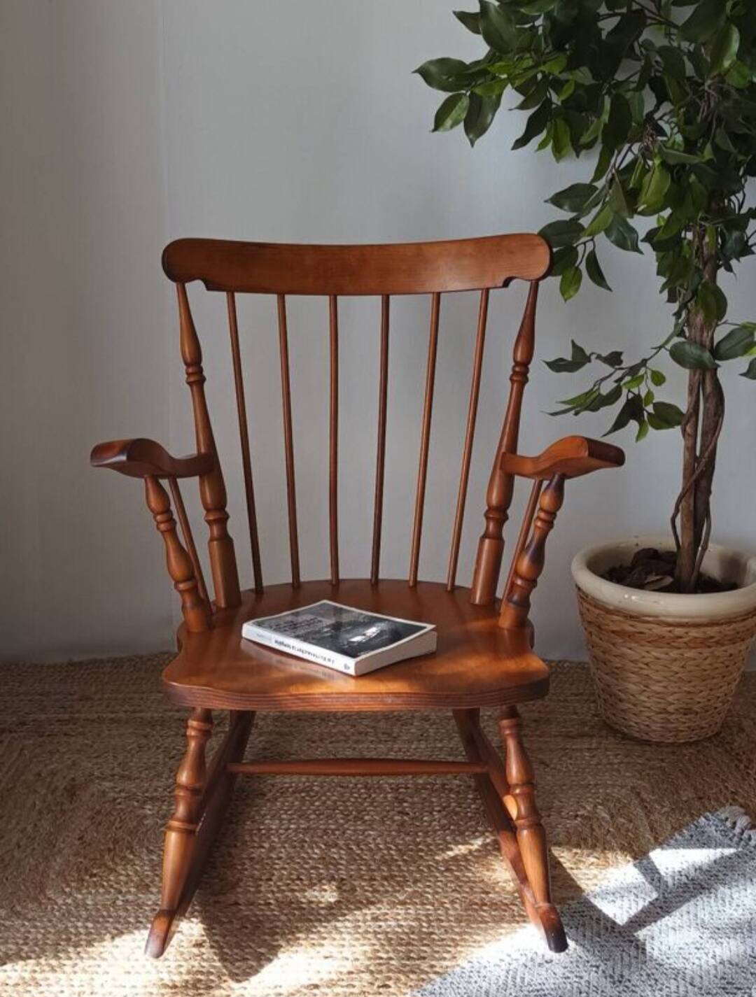 Vintage rocking chair made of beech wood