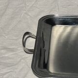 Classic silver tray with pearl stripe frieze