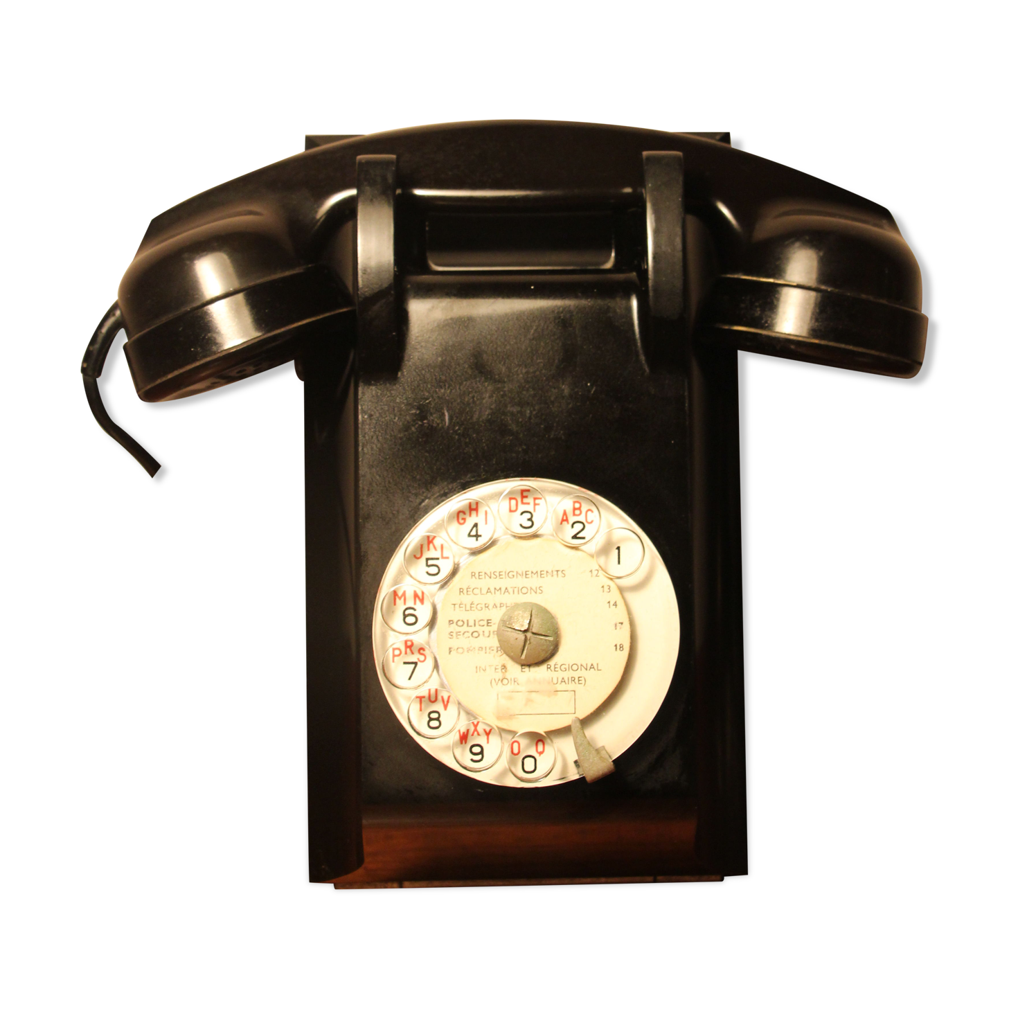 Ericsson Bakelite Black Wall Dial Phone