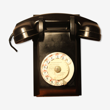 Ericsson Bakelite Black Wall Dial Phone