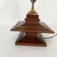 Wooden lamp, new 2M fabric cable, cotton lampshade