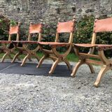 Set of 4 vintage brutalist chairs by Bram Sprij, Netherlands 1960s. in beech.