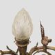 Lustre de style Louis XVI en bronze et verre dépoli, XX ème siècle