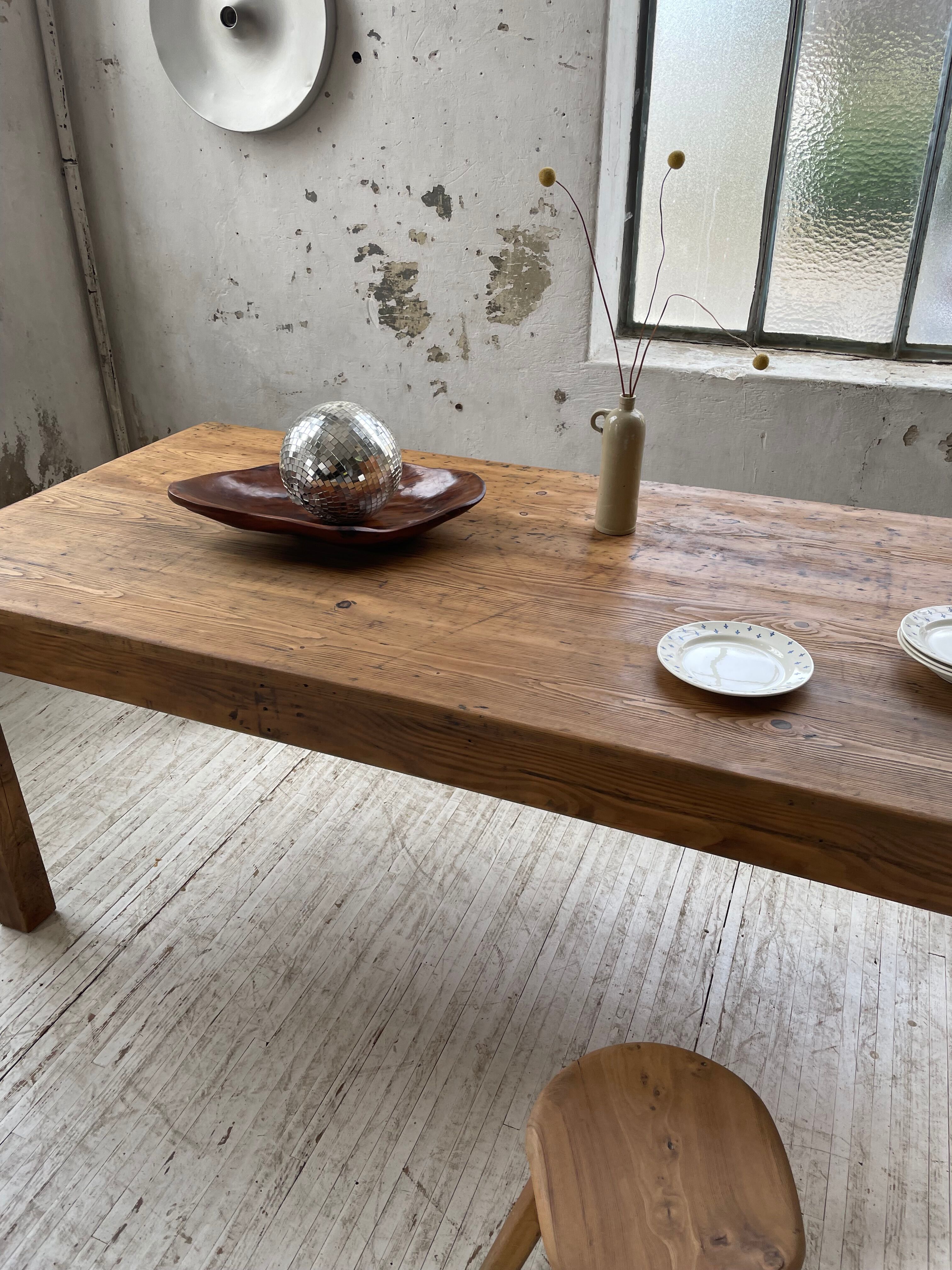 Farmhouse table in elm and pine 2m