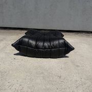 100% authentic Ligne Roset Togo 1-seater + pouf original leather Black & White