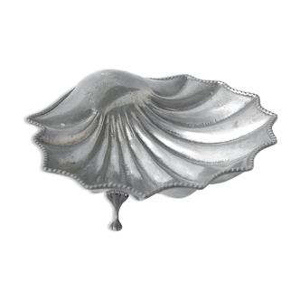 Plat coquille vintage coquille étain décor de table, vide-poche, coupelle étain ,coquillage étain