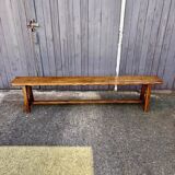 Brutalist bench in dark wood