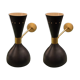 Pair of black diabolo wall light