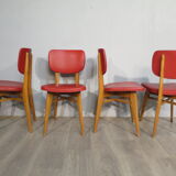 Set of 4 vintage chairs in skai