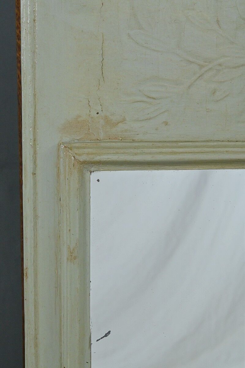 Painted wooden trumeau mirror, Louis XV style – first part of the 20th century