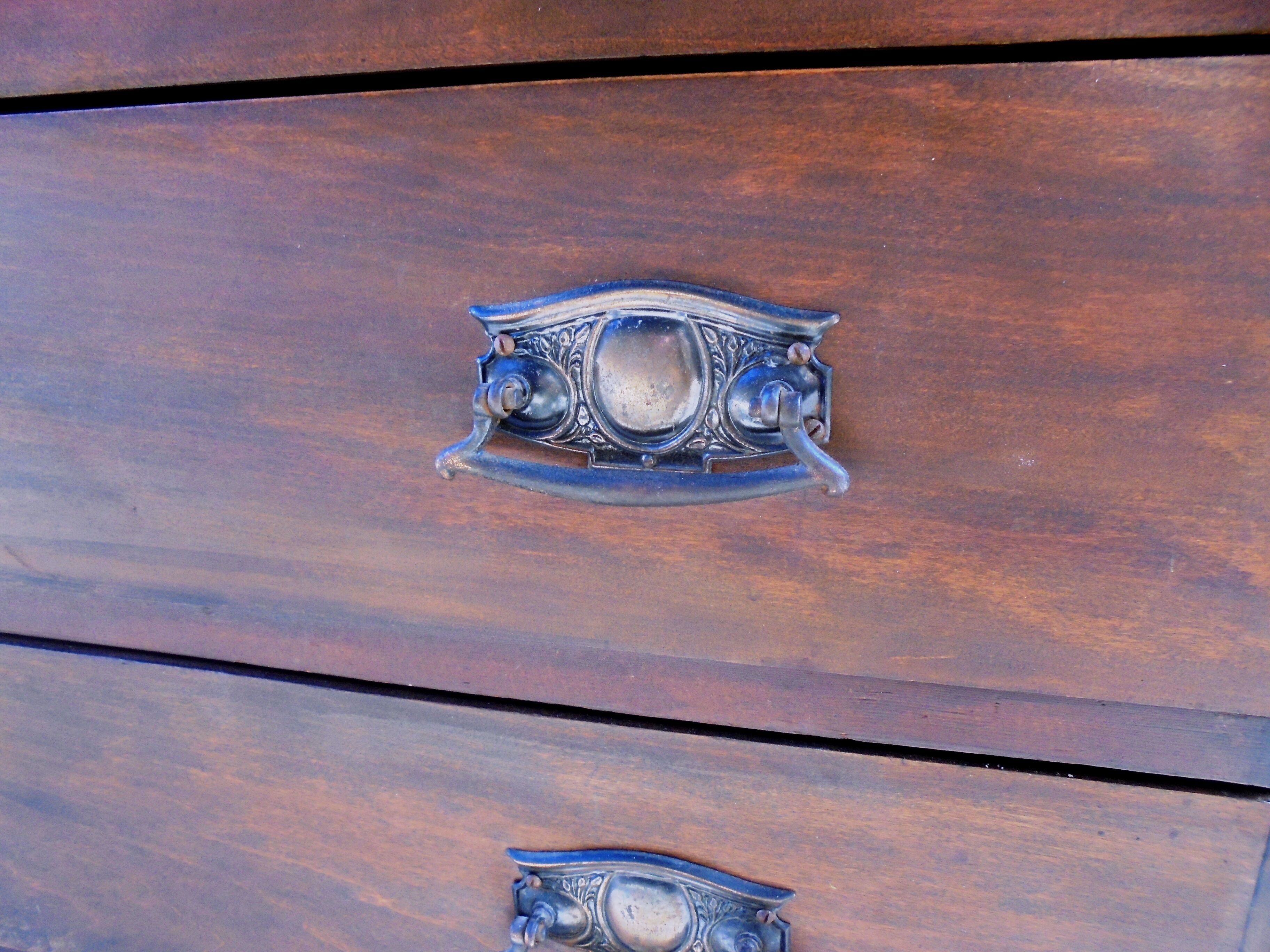 Wood grey tray dresser