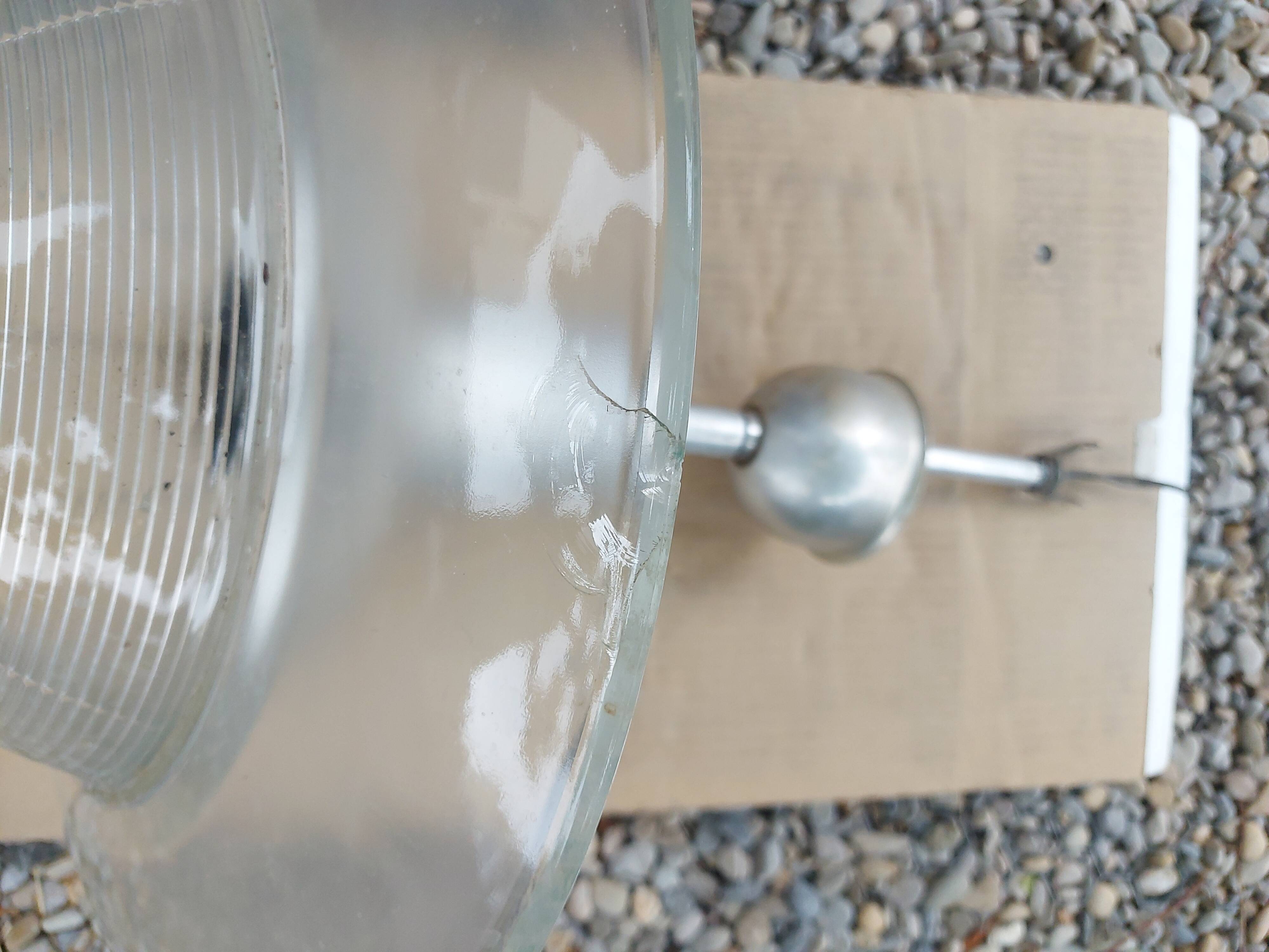 Holophane art deco glass pendant light