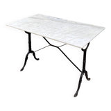 Bistro table in grey marble and black cast iron 100 x 60 cm