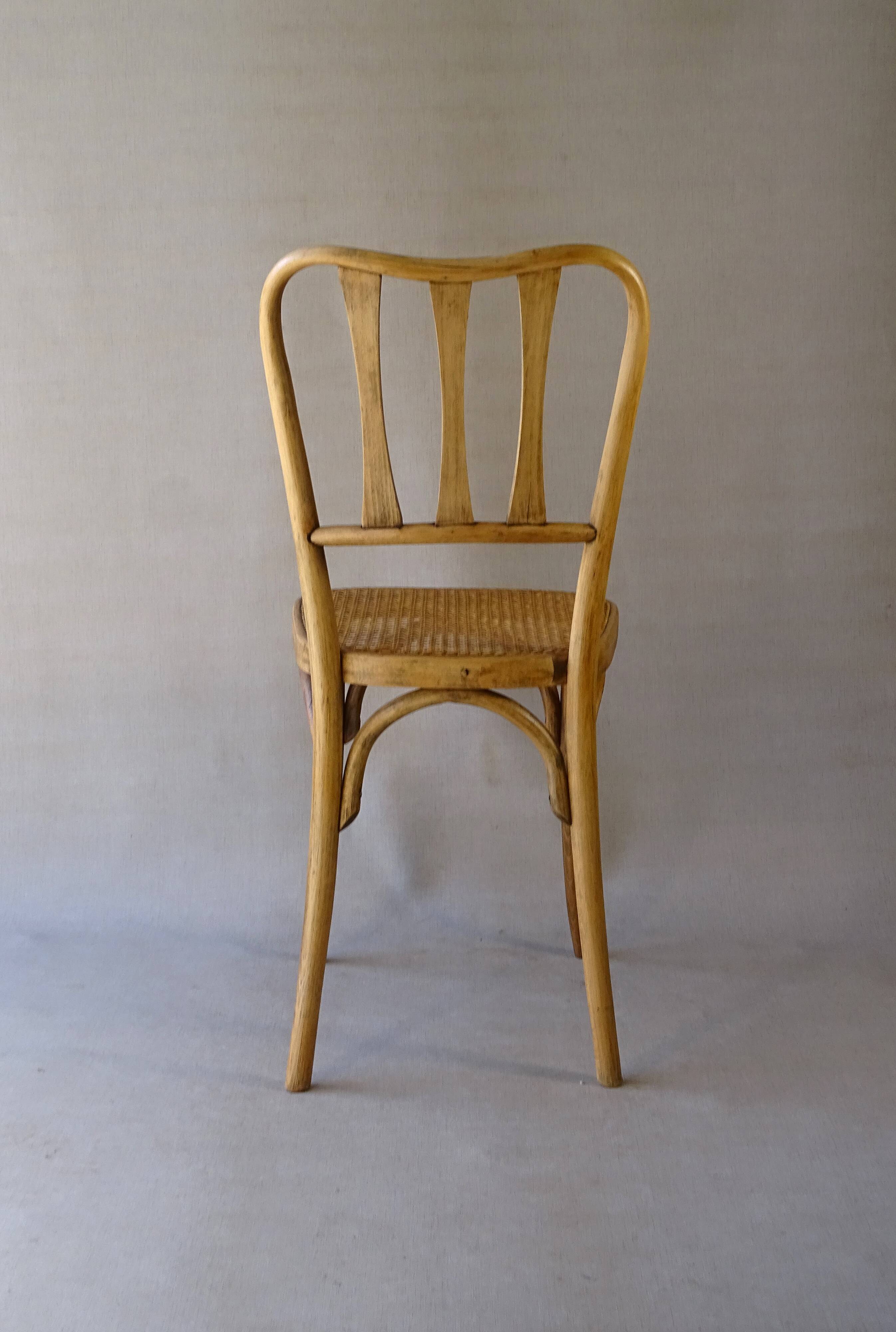 2 caned bistro chairs, Horgen Glarus (Switzerland), around 1925 - no Thonet.