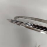 Cut crystal tray and solid silver rim.