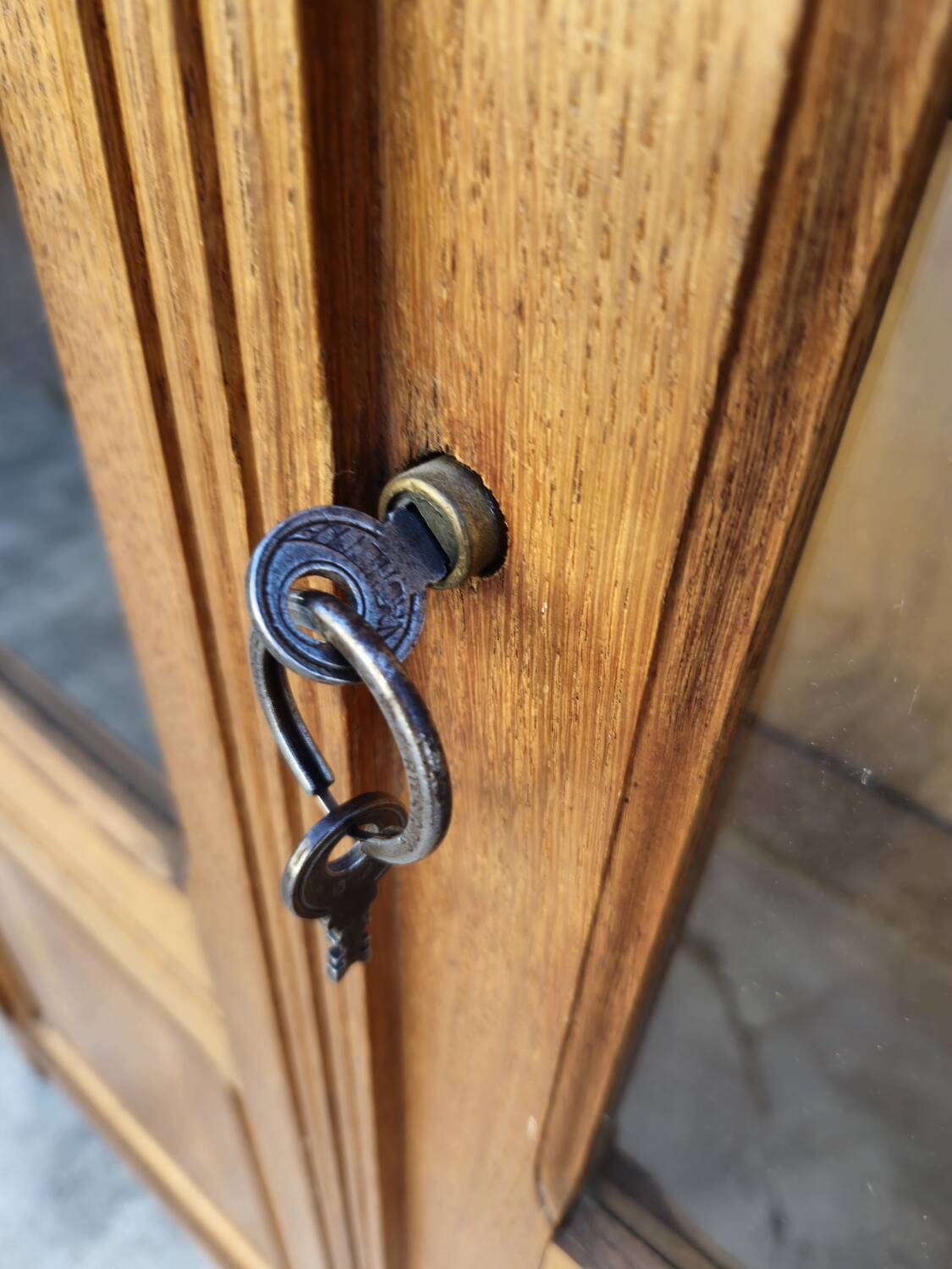 Vitrine parisienne d'école en chêne, 1950