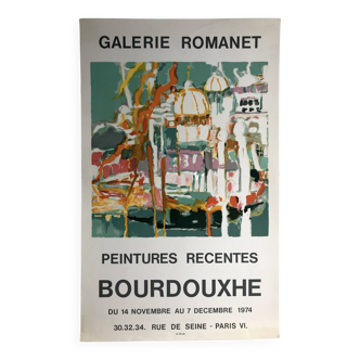 Denise BOURDOUXHE, Galerie Romanet, 1974. Affiche originale en lithographie Arts Litho Venise