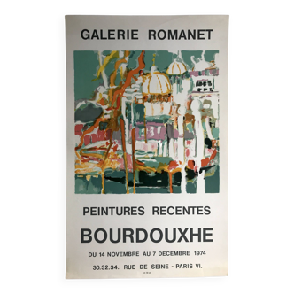 Denise BOURDOUXHE, Galerie Romanet, 1974. Original poster in lithograph Arts Litho Venice