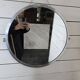 60cm Brushed Aluminum Round Mirror from the 60s