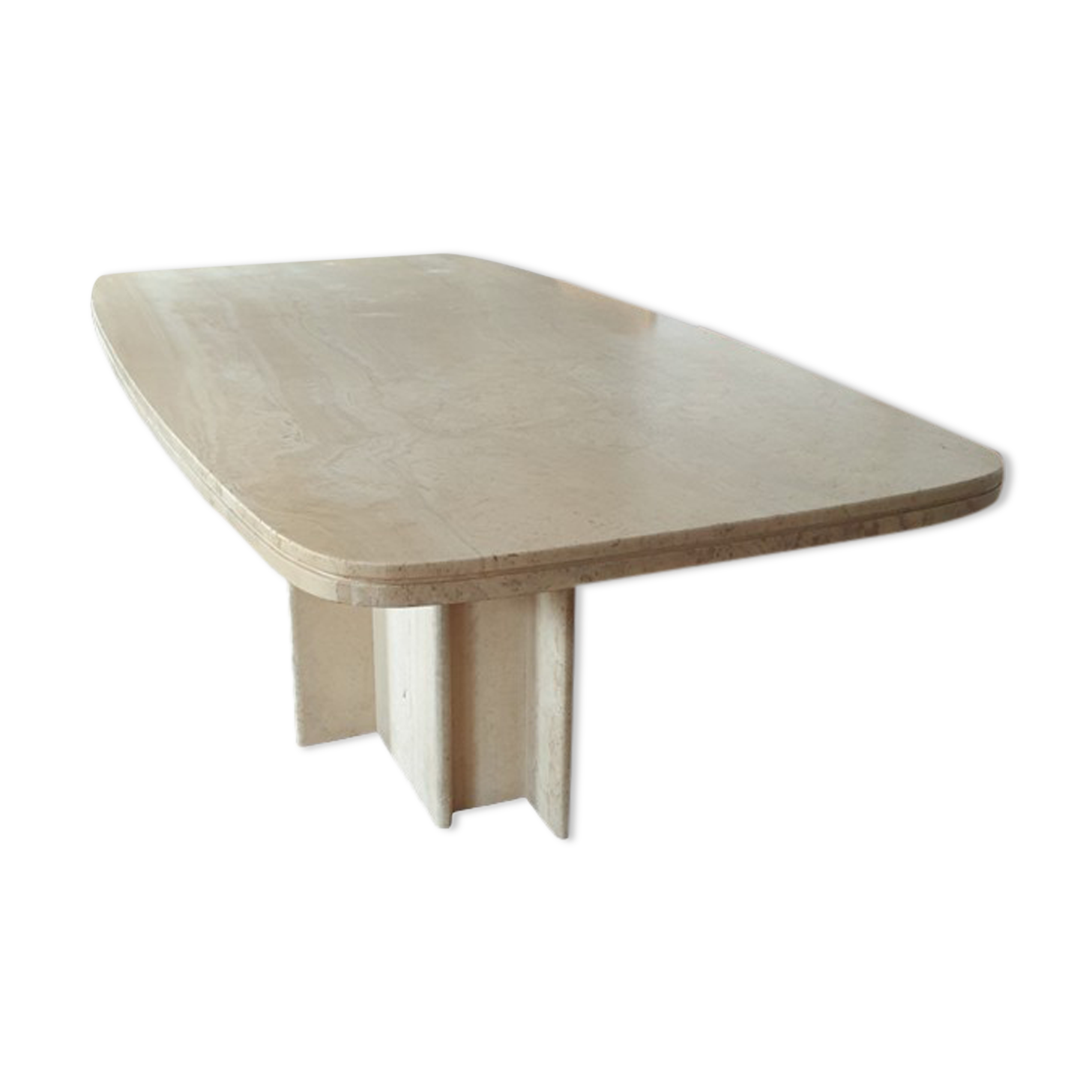 Vintage travertine dining table Roche bobois