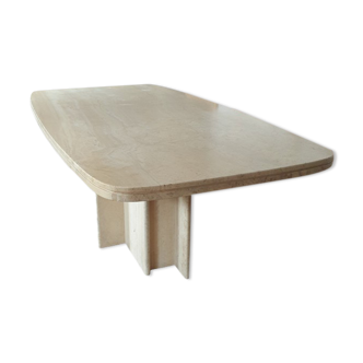 Table à manger en Travertin vintage Roche bobois