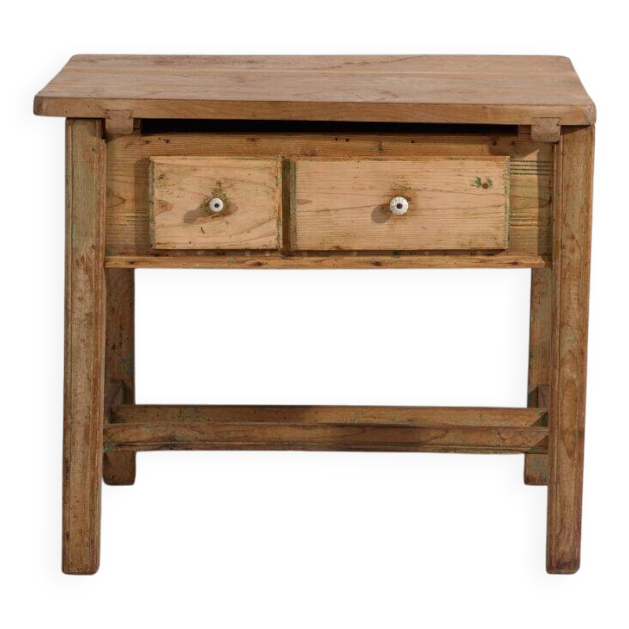 Central European pine kitchen table with two drawers – Tyrol, circa 1910