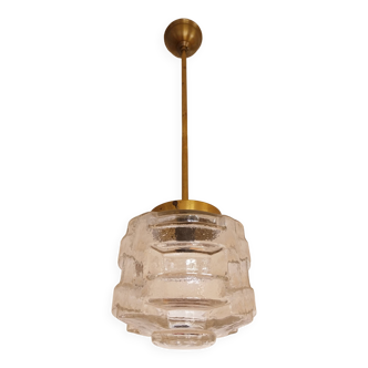 Suspension abat jour verre épais lustre