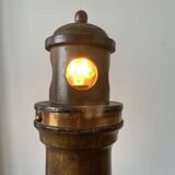 Souvenir lighthouse lamp from Calais in wood