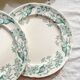 Set of 6 Antique Terre de Fer "Lilac" Longchamp Flat Plates, 19th Century
