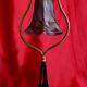 Lampe Art Déco, en fer forgé et laiton, Abat-jour "Vianne", année 1930