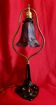 Art Deco lamp, in wrought iron and brass, "Vianne" lampshade, 1930s