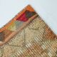Tapis coureur vintage turc beige sable et rose, 80x413 cm