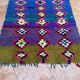 Small vintage Boujaad rug: Abstract Moroccan Boucherouite rug