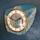 Vintage clock asymmetrical silent wall pendulum "Golden Green"