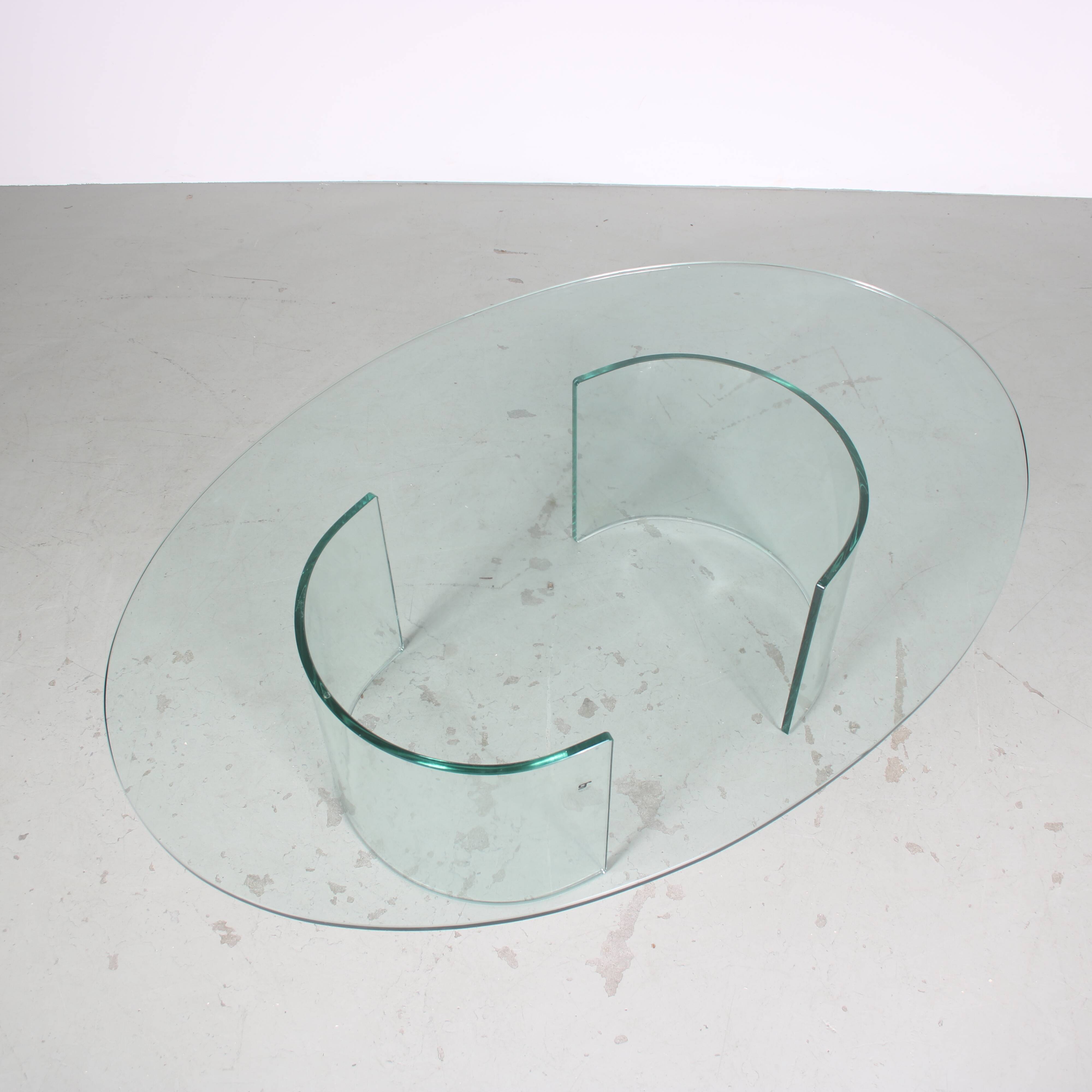 1980s Oval coffee table by Galotti & Radice from Italy