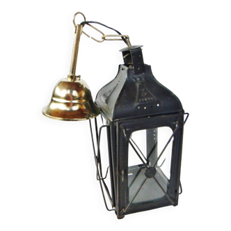 Chandelier suspensions old lantern sheet metal cage glass