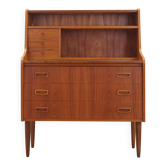 Bureau secrétaire en teck danois des années 1960 avec surface extensible.