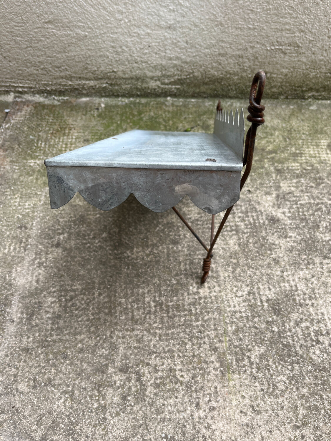 Vintage zinc wall shelf