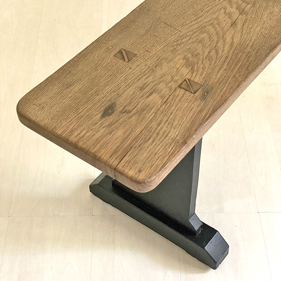 Antique refectory bench in solid wood