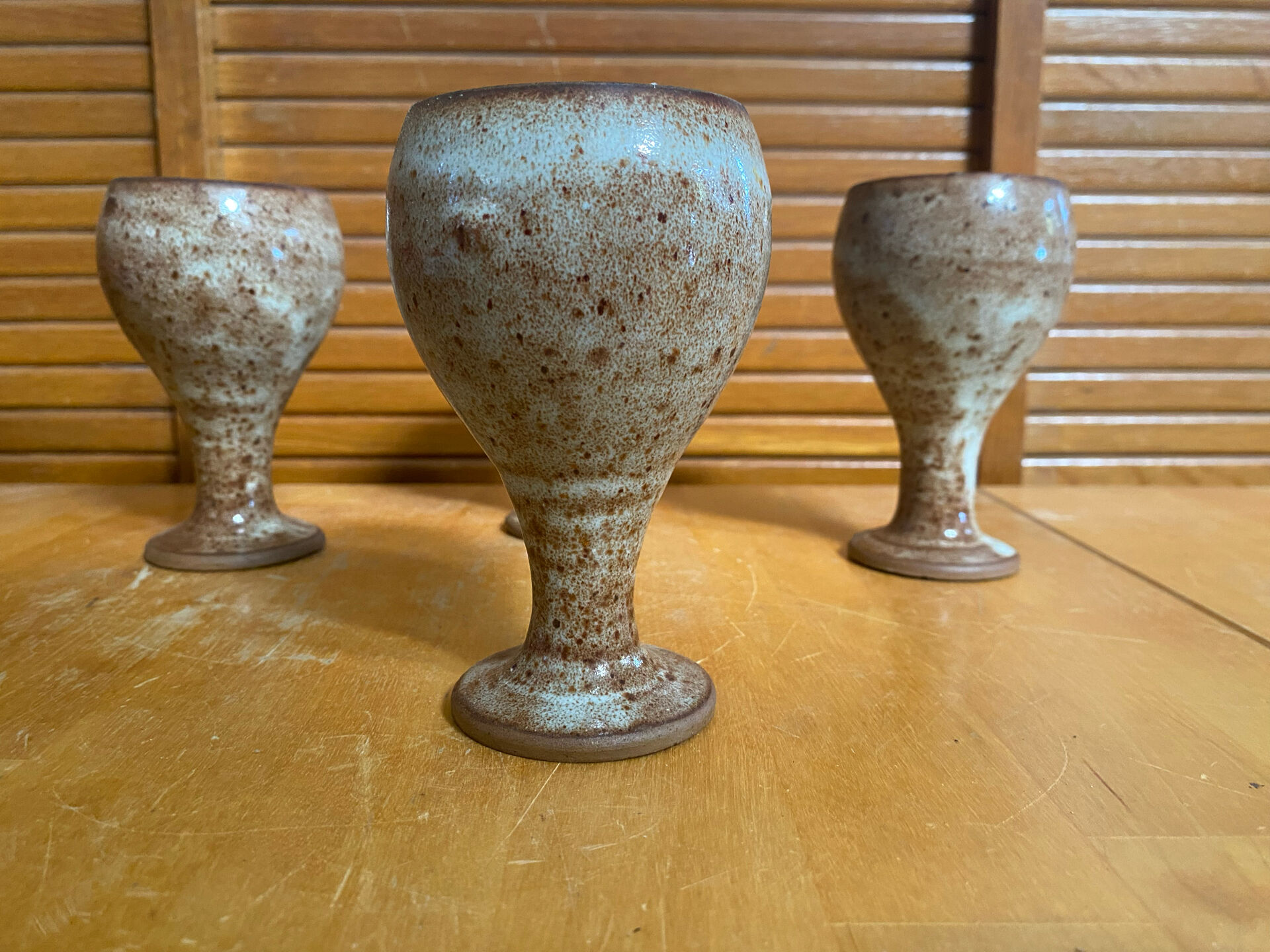 Set of 4 cups roger jacques stoneware st amand made in france vintage #