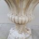 Pair of planter vases decorated with faces in reconstituted stone 1950s