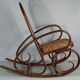 Vintage curved wood rocking chair for children with recent caning model D912.