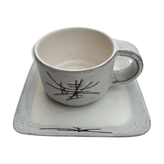 Henri Cimal Vallauris Vintage Ceramic Cup 1950's