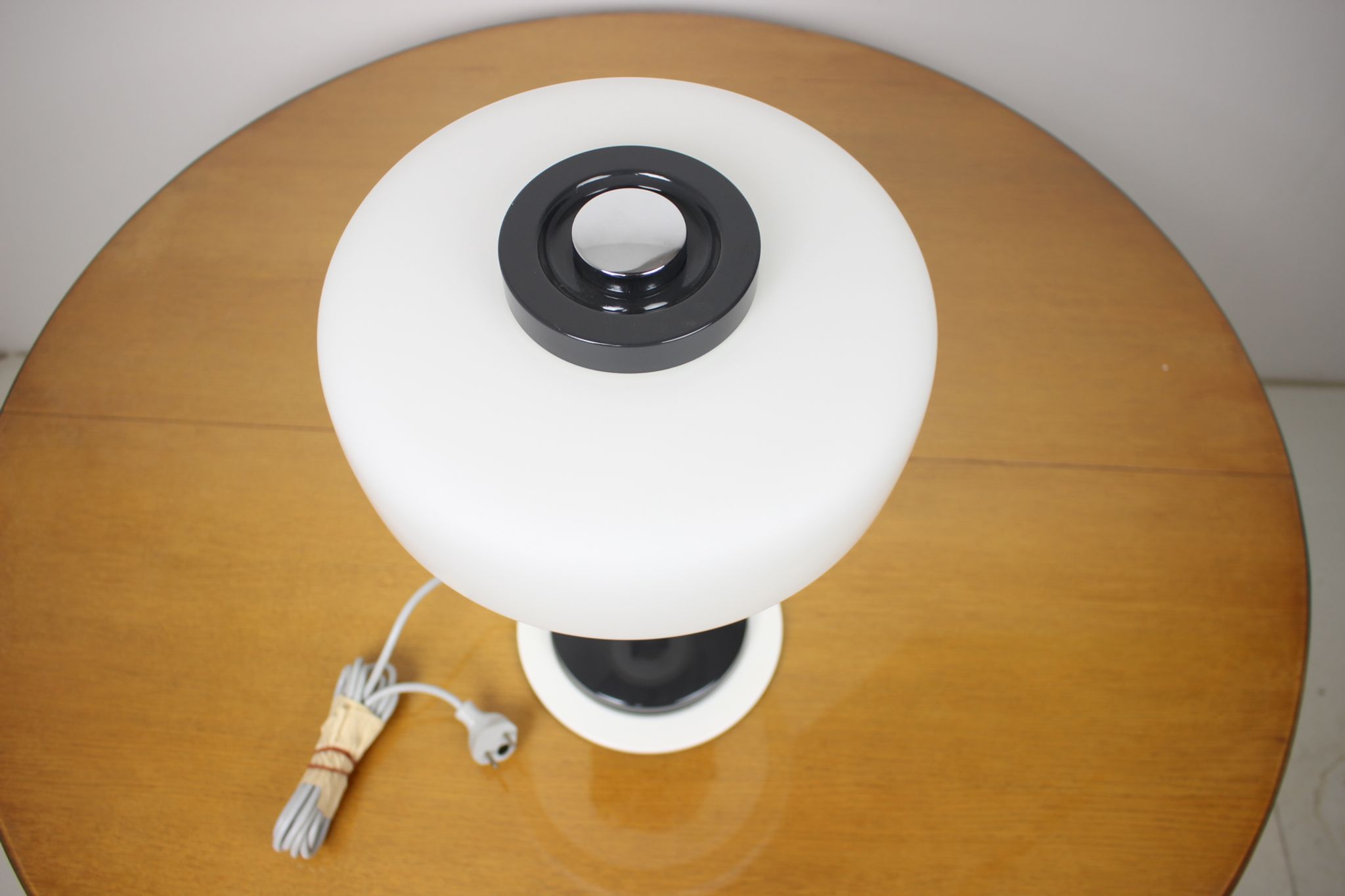 Mid-century rare black & white table lamp/ Napako, 1960's
