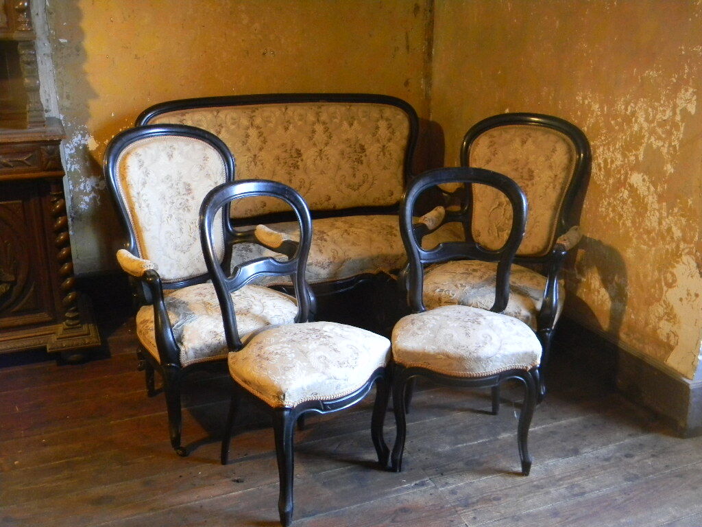 Bench and chairs style Napoleon III