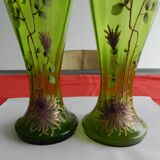 Pair of Enamelled Vases, late 19th century