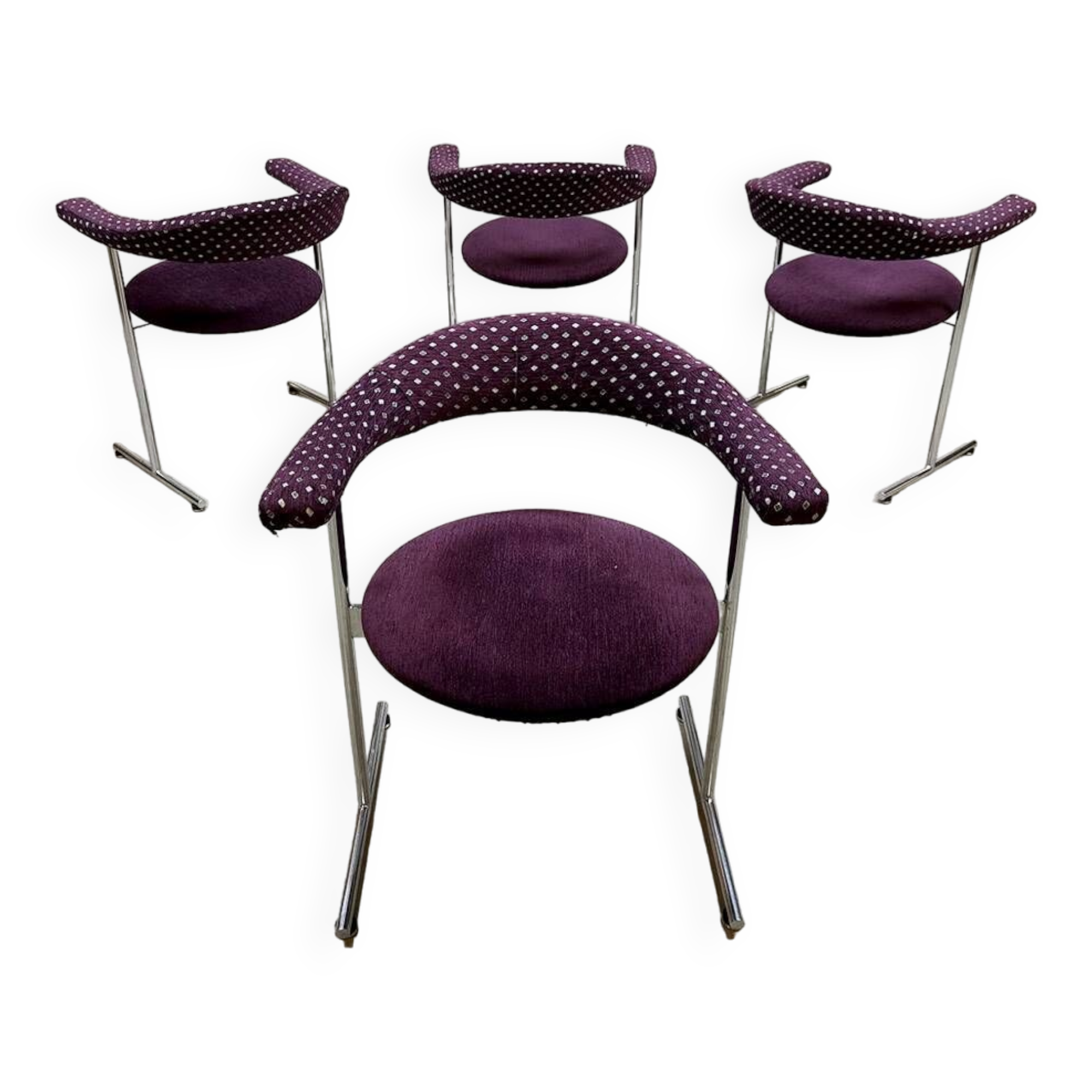 Vintage dining bullhorn chairs 1960s