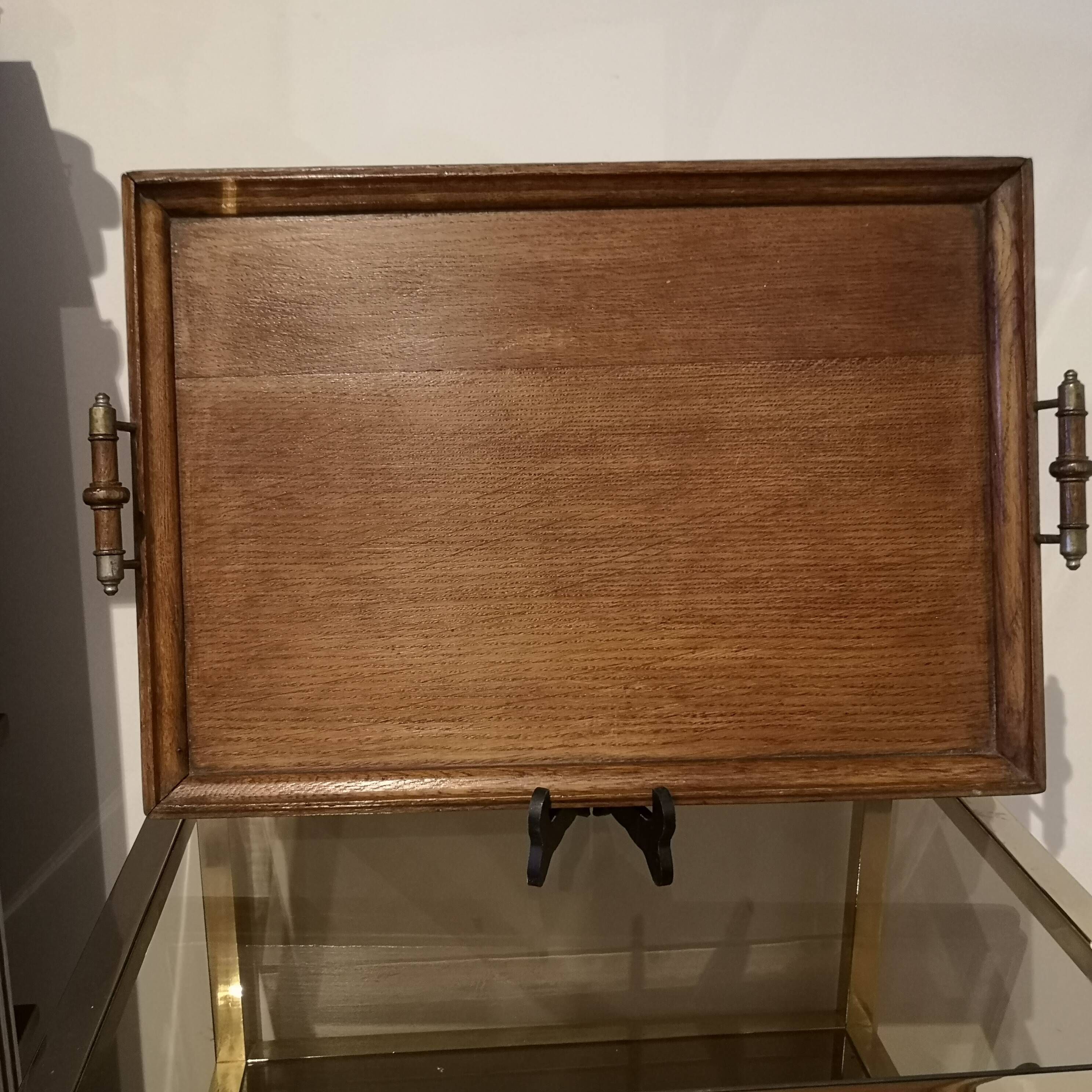Oak and brass tray arts and crafts art craft victorian 19th century