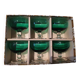 6 emerald green stemmed glasses