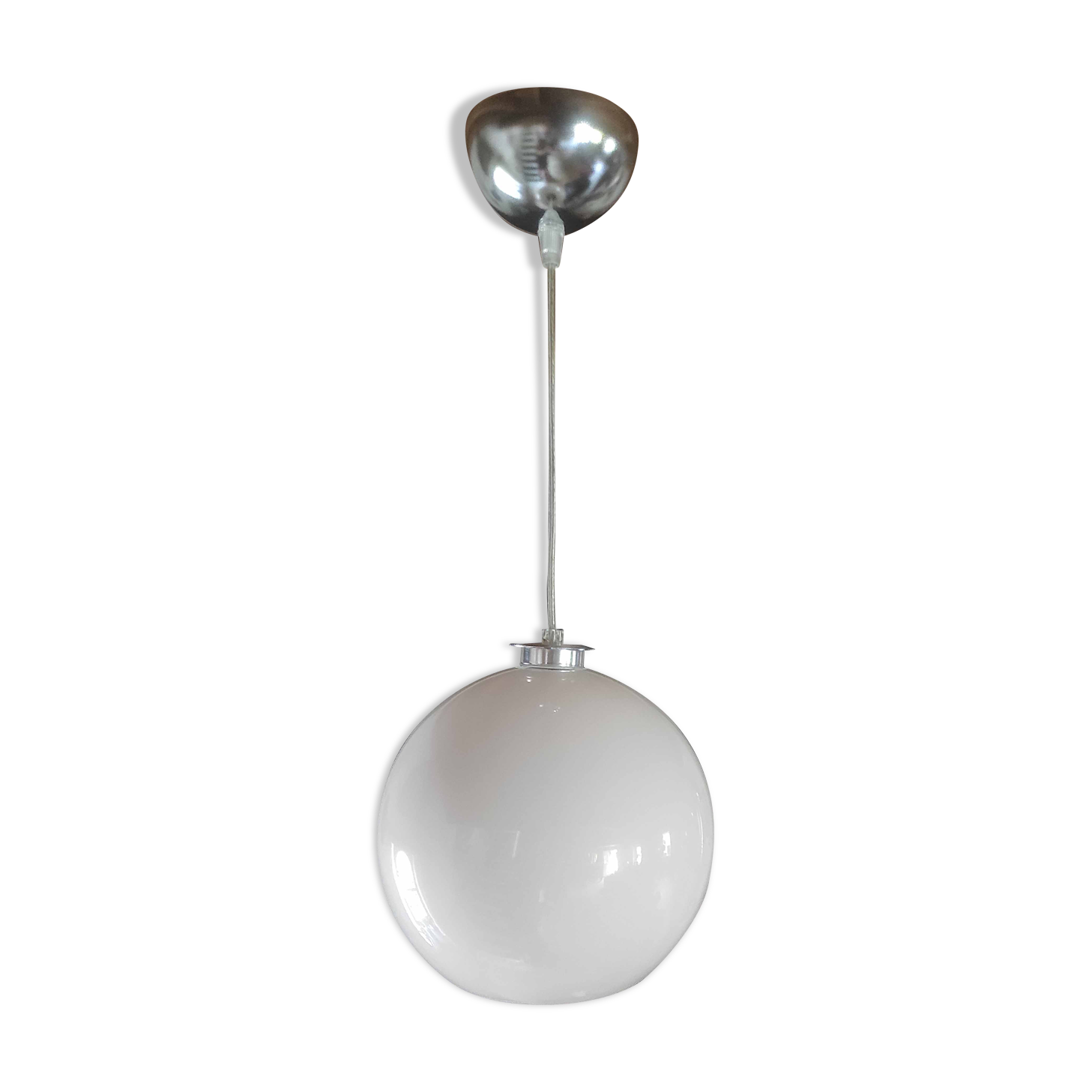Opaline white globe pendant light